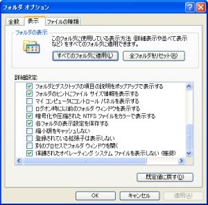 フォールダオプション